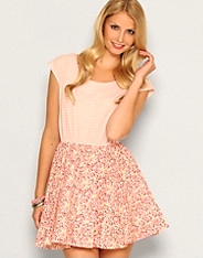 Stripe Floral Contrast Dress