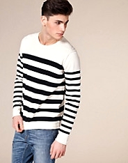 Striped R-Neck Pullover