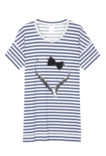 Stripey Heart Bow T-Shirt and Shopper by Sonia by Sonia R