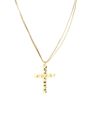 Stud Cross Long Necklace
