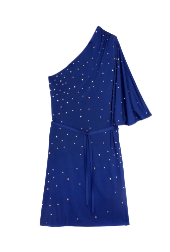 Studded One Shoulder Mini Dress by Halston Heritage