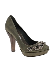 Studio TMLS Agata Tumbled Chain Detail Platform Court Shoes