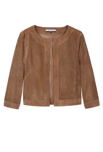 Suede Punch Out Jacket by Jaeger