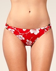 Sunseeker Hawaiian Floral Ring Side Hipster Bikini Briefs