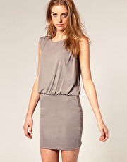 SuperTrash Gathered Waist Jersey Slouch Dress