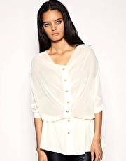 Supertrash Military Button Chiffon Shirt