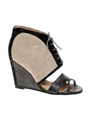 Surface To Air Nude Lace Up Wedge Sandal