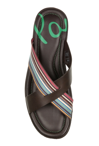 Swami Brown Striped Sandal by Paul Smith