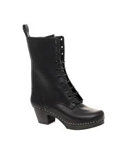 Swedish Hasbeens Lace Up High Clog Boot