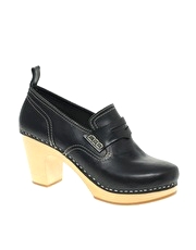 Swedish Hasbeens Loafer Heeled Clog