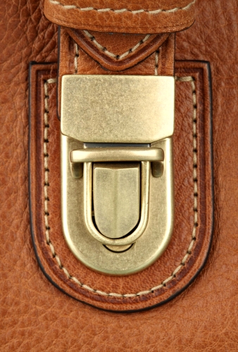 Tan Barnaby Twin Lock Satchel by Mulberry