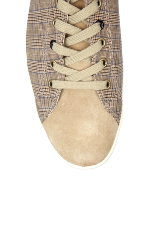 Tan Check Canvas Musa Plimsolls by Paul Smith