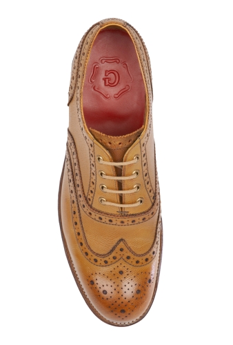 Tan Leather Soft Unlined William Brogues by Grenson