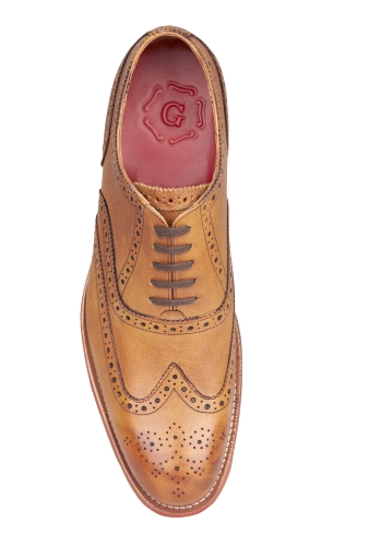 Tan Red Micro Soled Dylan Brogues by Grenson