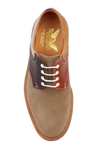 Tan Suede Contrast Saddle Brick Soled Shoes by Mark McNairy