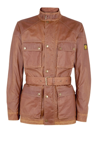 Tan Waxed Cotton Roadmaster Jacket by Belstaff