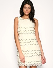 Ted Baker Tiered Scalloped Edge Dress