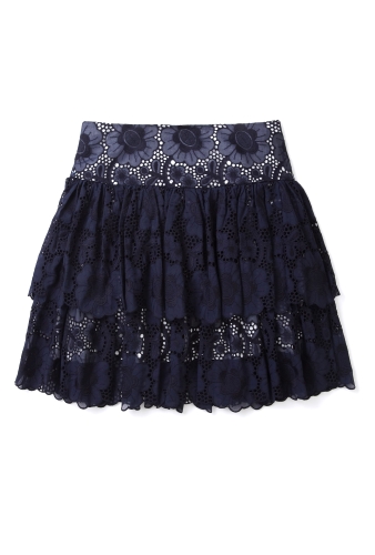 Tiered Eyelet Skirt by Milly