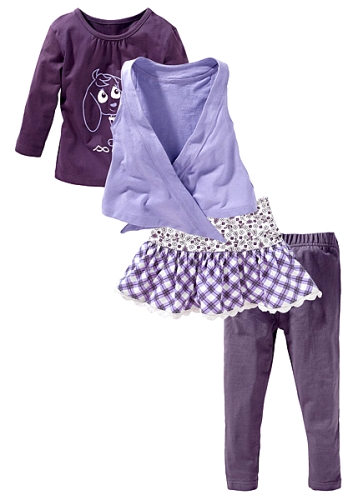 Tröja + väst + kjol + leggings (Set i 4 delar)