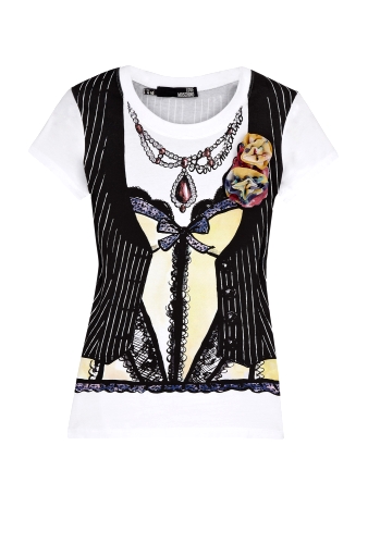 Trompe L'Oeil Waistcoat T Shirt by Love Moschino