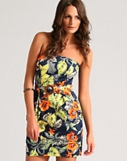 Tropical Strapless Dress