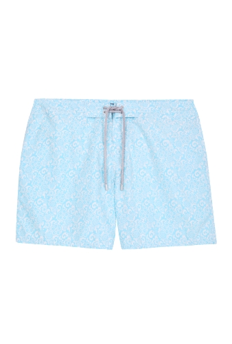 Turquoise Bourgainvillees Meridien Swimshorts by Vilebrequin