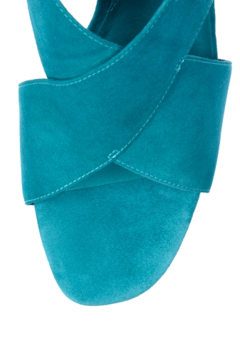 Turquoise Zia Platform Suede Sandal by DVF