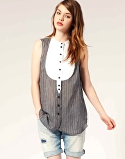 Twenty8Twelve by S.Miller Deryn Sleeveless Shirt in Silk Cotton Stripe