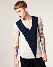 Unconditional Contrast Panel V Neck T-Shirt