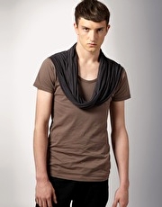 Unconditional Drape Scoop Neck Scarf T-Shirt