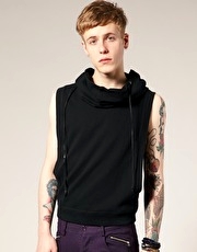 Unconditional Funnel Black Open Sided Sweat Shirt Exclusive to ASOS