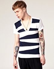 Unconditional Multi Stripe V Neck