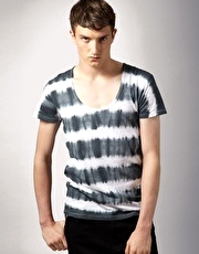 Unconditional Scoop Neck Tie Dye Stripe T-Shirt