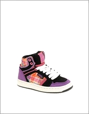 Vans Callie Hi-Top Plaid Kids Trainers