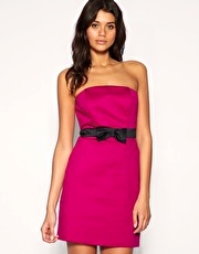 Vero Moda Boned Bow Bandeau Mini Dress