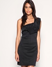 Vero Moda Very Dress With One Shoulder Pleat Detail