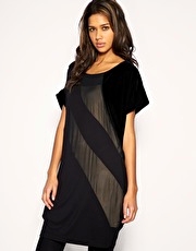 Vero Moda Very Velvet Sheer Panelled Dress