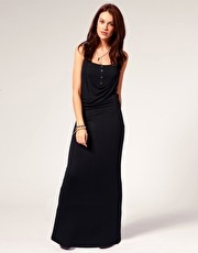 Vila Cowl Layered Jersey Maxi Dress