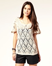 Vila Crochet Knit Top