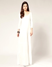 Vila Long Sleeve Jersey Tiered Maxi Dress