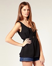 Vila Pleat Chiffon Top