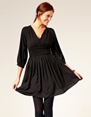 Vila Ruched Waist Tie Belt Dress