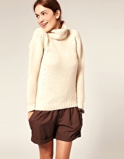 Vila Textured Knit Roll Neck Sweater