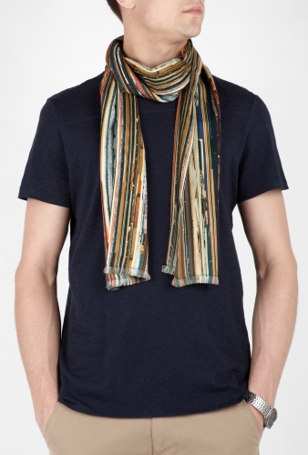 Vintage Broken Multi Stripe Print Scarf by Paul Smith Access