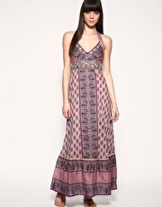 Warehouse Embellished Halter Maxi Dress