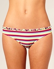 Warehouse Floral Stripe Hipster Bikini Brief