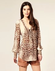 Warehouse Graduated Animal Blouse