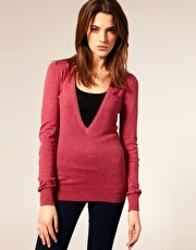 Warehouse Low V-Neck Jumper