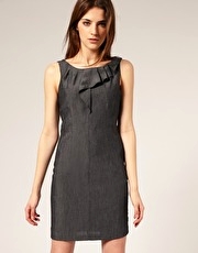 Warehouse Ruffle Front Workwear Dress