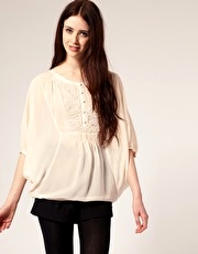 Warehouse Silk Braid Detail Top